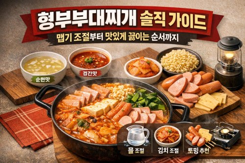 형부부대찌개 솔직 가이드 맵기 조절부터 맛있게 끓이는 순서까지