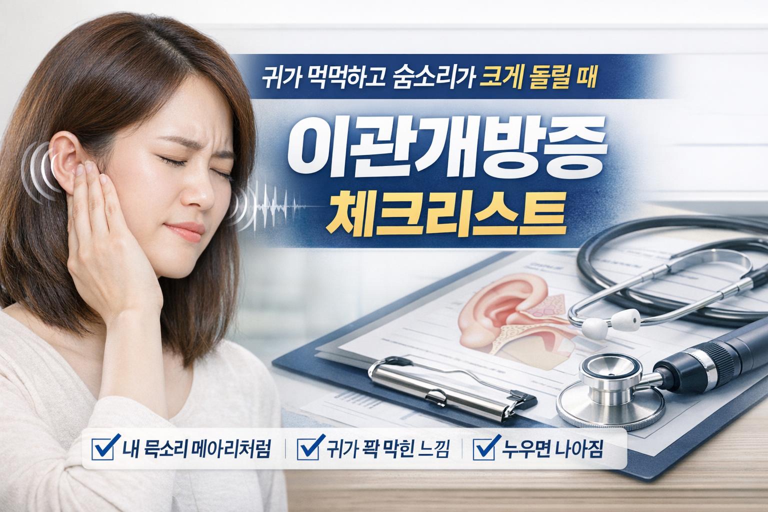 귀가 먹먹하고 내 숨소리가 크게 들린다면 이관개방증 체크리스트
