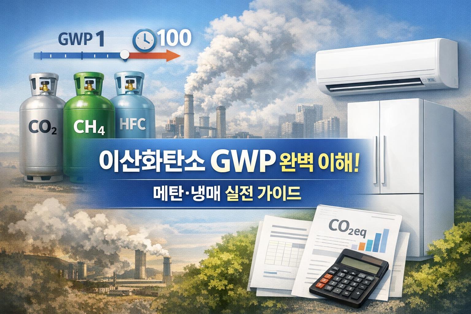 이산화탄소 GWP 한 번에 이해하고 메탄과 냉매까지 실전 가이드