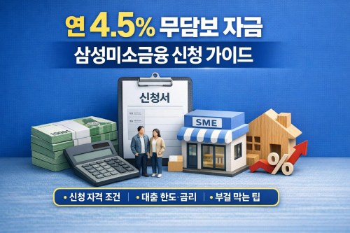 연 4.5% 수준 무담보 자금, 삼성미소금융재단 신청 자격과 한도 현실 가이드
