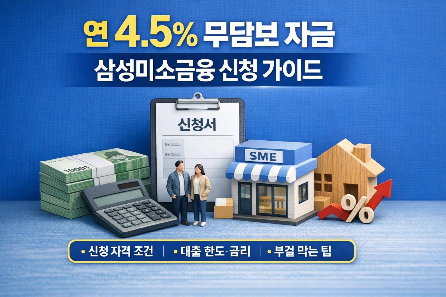 연 4.5% 수준 무담보 자금, 삼성미소금융재단 신청 자격과 한도 현실 가이드