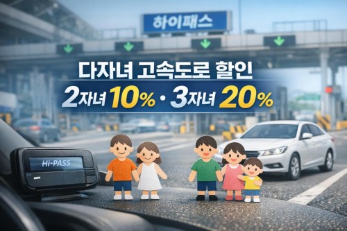 주말마다 톨비 줄이는 다자녀 할인 2자녀 10% 3자녀 20% 조건과 신청 한 번에